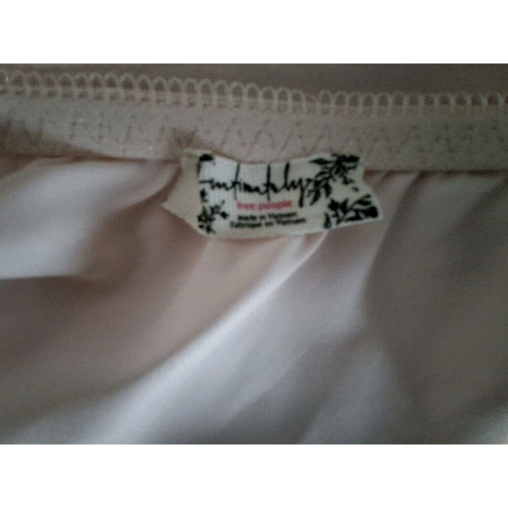 Free People Long Lost Lover Maxi Slip Skirt Lace Inset Satin Flouncy Pink M EC - Picture 8 of 12
